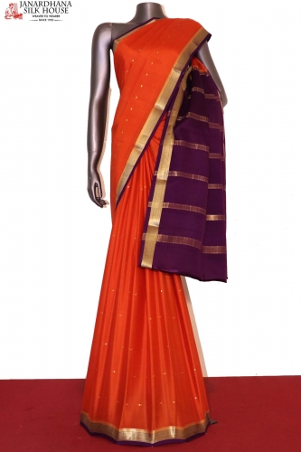 Traditional Butta Pure Mysore Crepe Silk Saree